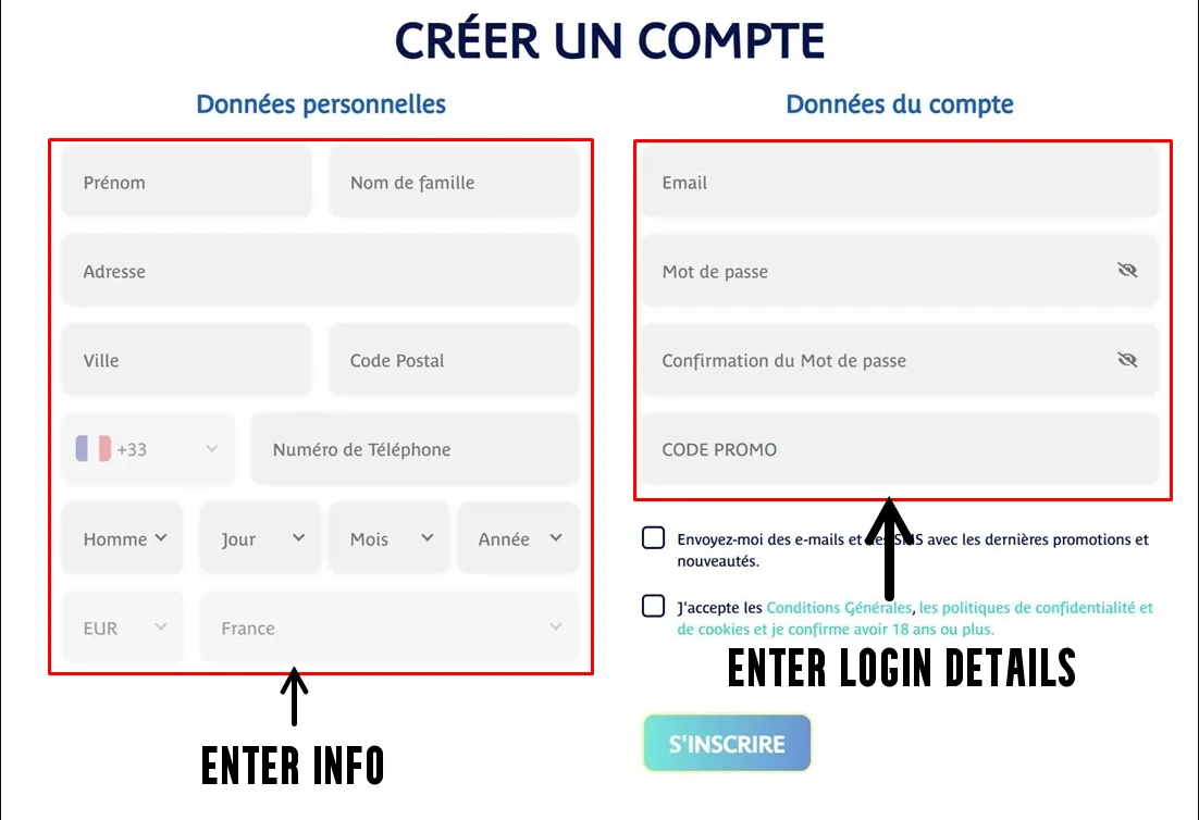Créer un Compte sur Ali Prince Casino